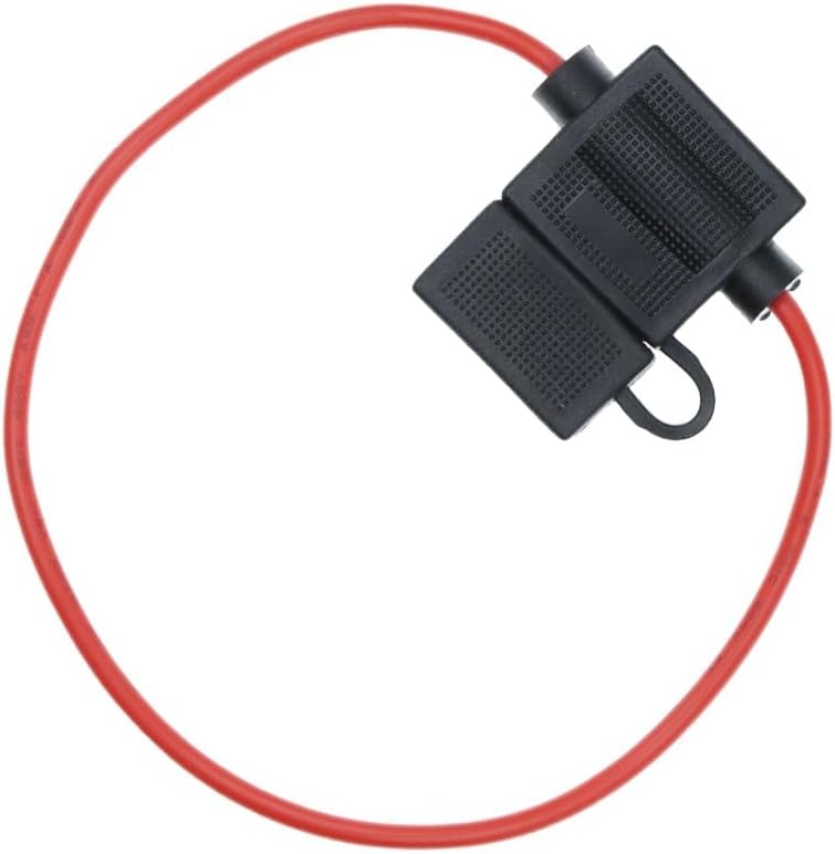 Medium 32V Car Waterproof Fuse Holder Socket 18/16/14/12/10AWG Auto Motorcycle Motorbike Blade Fuse 3A 5A 7.5A 10A 15A 20A 25A(Red,14AWG_7.5A)