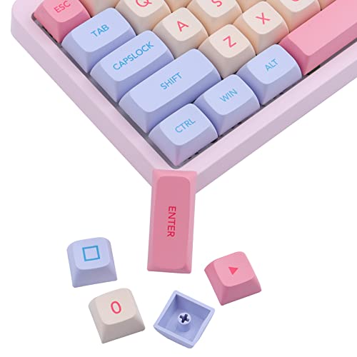 JakeTsai PBT Keycaps XDA Profile 132 Juego De Teclas Dye Sublimation Keycaps Marshmallow Theme Keycap Diseño ANSI Interruptores MX Compatibles Teclado Mecánico