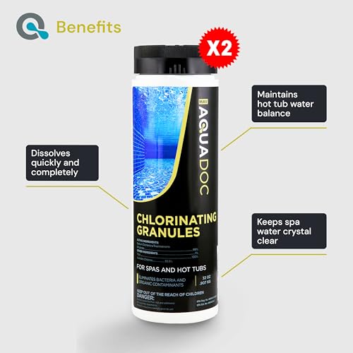 Image of AquaDoc Hot Tub Chlorine Granules - Quick Dissolving Sanitizer 2lb (2 Pack)