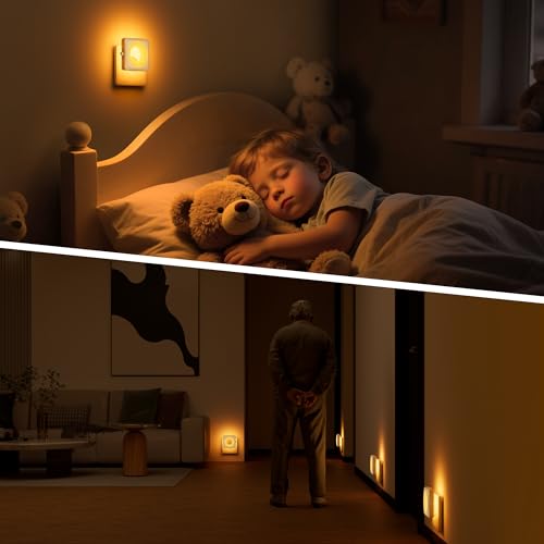 Nachtlicht Steckdose LED Nachtlicht Kinder Dimmbar mit Dämmerungssensor, 1800K Bernstein Steckdosenlicht ,Baby Night Ligh Augenschonendes LED-Licht für Kinderzimmer, Bad, Schlafzimmer, Flur, Treppen