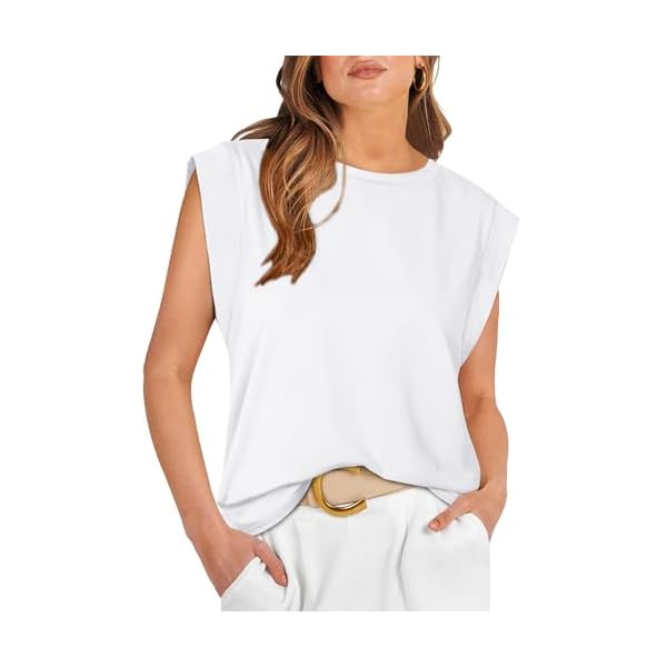 WIHOLL Cap Sleeve Tops for Women Summer Top Basic Tee Shirts Casual Tank Loose Fit 2025 Fashion