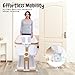 bicystar Baby Bassinet Bedside Sleeper 2 in 1 with Wheels, Arms Reach Co Sleeper Breathable All Mesh with Mattress, Incline Option, 5 Adjustable Heights for Newborn to 6 Months Infant