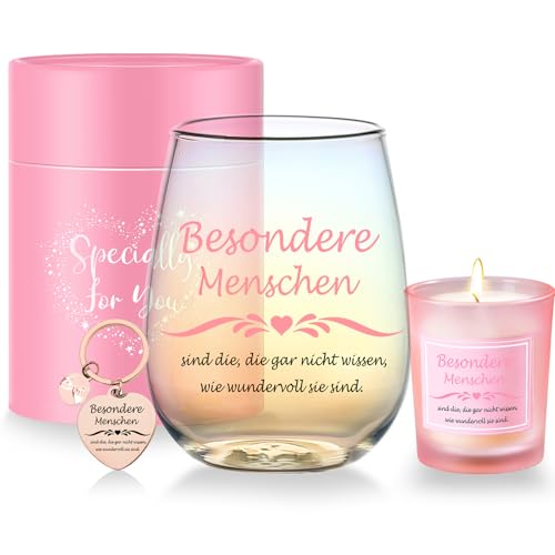 Geschenke für Frauen Personalisierte Dankeschön Geschenk für Frau Weingläser Geburtstagsgeschenk für Mama,Kollegin,Lehrerin Ruhestand Besondere Mutmacher Geschenk Muttertagsgeschenk Weihnachtsgeschen