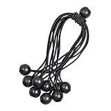 AufuN Spanngummi mit Kugel 10x Zeltgummis Garden Expanderschlingen für Pavillons, Zelte, Banner, Trampolin, Camping, Fahrrad & Anhänger, Schwarz