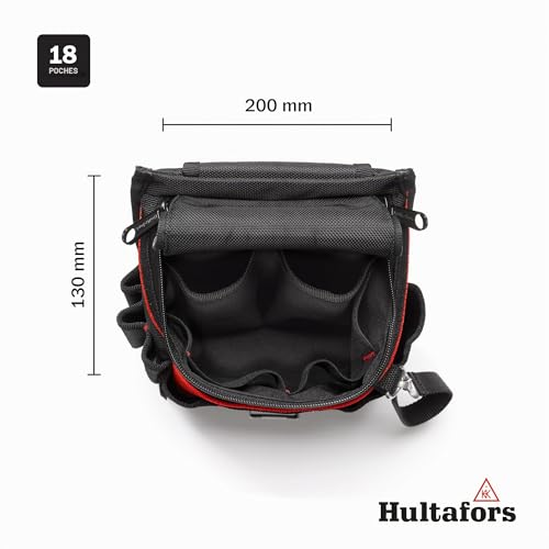 Hultafors Sac à Outils avec Fermeture éclair I Porte-Outils avec 18 Compartiments I Matériau Robuste I Étui à Outils Solide I Compatible avec Ceintures jusqu'à 50 mm de Large I 592040 – vue 2