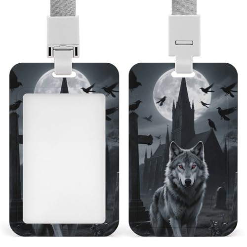 Moonlit Wolf ID�o�b�W�z���_�[ �i�[���o�b�W���[�� �c�^�J�[�h���D�z���_�[ �������X�g���b�v�t�� ID�J�[�h�z���_�[�P�[�X �Ō�t �Z�L�����e�B�X�^�b�t ���f�B�[�X �����Y