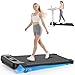 bigzzia Walking Pad with Incline, 2.5HP Under Desk Treadmill for Home Office, Compact Walking Treadmills with Remote & LED Display, Space-Saving Design, 130kg Capacity, 1-8km/h (Black)