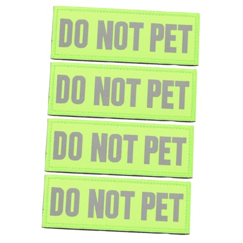 LOLIPPYY 4 Stück Reflektierende Hundepatches für Sicherheitsgeschirr Reflektierende Aufnäher mit Do Not Pet Schriftzug für Service Begleithunde Langlebig und Sichtbar bei Nacht Geeignet