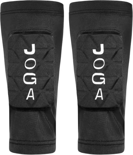 JOGA Shin Pad Sleeves, Youth (10-13) Black, Ultra-Lightweight Shin Guards