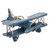 Colección única: presenta los primeros sueños de volar ambiciosos e informales de las personas, y es una colección excelente para los amantes de los aviones antiguos. El biplano clásico retro hecho a mano es una excelente colección para los amantes de los aviones.