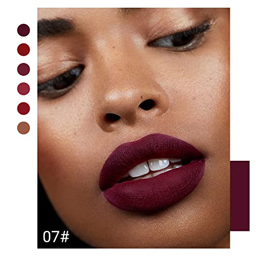 Evpct 6Pcs Dark Deep Red Purple Brown Mauve Silky Velvet Matte Liquid Lipstick Lip Gloss Set For Women Long Lasting 24 Hours Color Stay Lipstick Labiales Matte Larga Duracion Mate 24 Horas Originales #TOP3