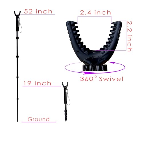 AUSCAMOTEK Rifle Shooting Stick Aluminum Gun Monopod Resting Callapable 22-66 inches with Removable Stock Yoke - Thumbnail 3