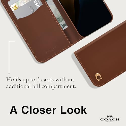 Coach Signature Leather Wallet Folio iPhone 16 Case - Designer Phone Case - Hazelnut - image 6