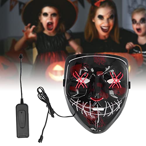 Máscara de Halloween, máscara brilhante de Halloween com 3 modos, máscara de purga, máscara de luz,