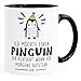 MoonWorks® Tasse à café avec inscription en allemand « Ich möchte ein Pinguin » Tasse à café amusante, Céramique, Pingouin intérieur noir, Keramik-Tasse