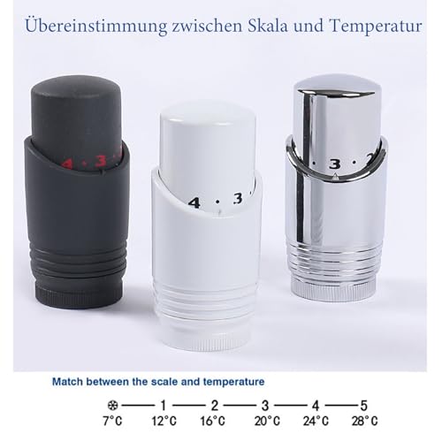 Heizkörperthermostat Heizkörper Durchgangsventil Eckventil 1/2 zoll φ15&16 Hahnblock Heizkörper Thermostat für Badheizkörper Handtuchheizkörper Mittelanschluss Multiblock Set (Schwarz)