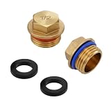 2 Stück 1/2" Messing Stopfen 1/2 Zoll Außengewinde Verschlussstopfen