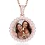 0549 Rose gold sunflower pendant with cuban chain]