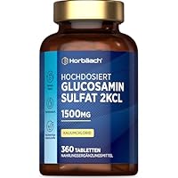 Glucosamin Sulfat 1500mg 2KCl | Glucosaminsulfat | 360 Hochdosiert Tabletten | Glucosamine Sulphate | von Horbaach