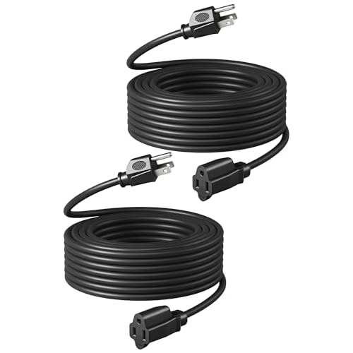 DEWENWILS Short Extension Cord, 1 Foot Power Cord, 16 AWG SJTW Weatherproof Extension Cable for Indoor Outdoor Use, 3 Prong Grounded Outlets Plugs, NEMA 5-15P to NEMA 5-15R, Black, UL Listed