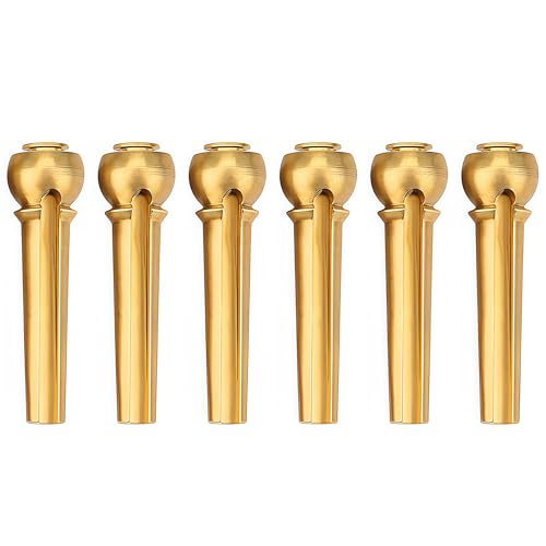 Musiin Acoustic Guitar Bridge Pins String Peg Guitar Parts Replacement Pack of 6 Pieces(GoldTop)