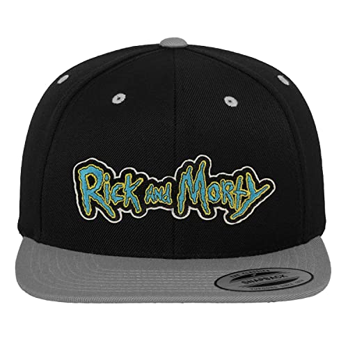 Rick and Morty Offizielles Lizenzprodukt Premium Snapback Cap (Schwarz-Dunkelgrau), Einheitsgröße