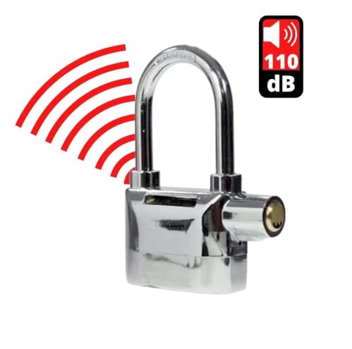 Cadeado com Alarme Sirene Grande Anti furto 110db Som Alto Segurança