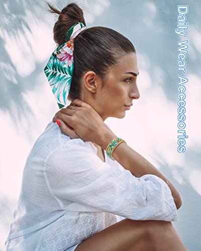 Bomail 6Pcs Wide Cuff Bangle Bracelet For Women Rhinestone Cuff Bracelet Studded With Stones Statement Adjustable Bracelet #TOP3