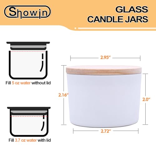image for SHOWIN Thick Candle Jars for Making Candles 16 Pcs, 4 OZ Empty Jars wi