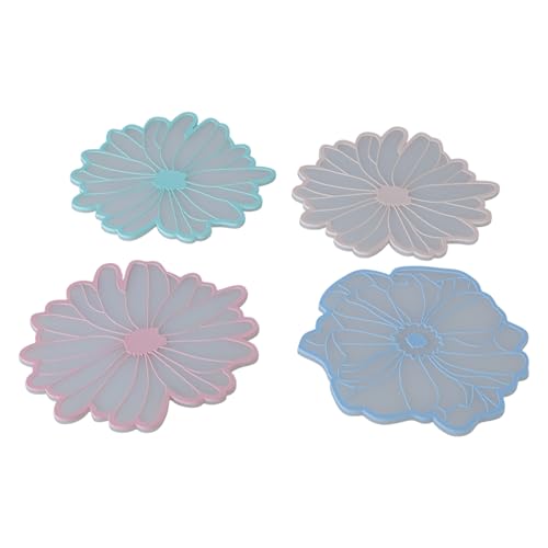 Dessous de verre fleur isolants et antidérapants pour tasses (Lot de 4)