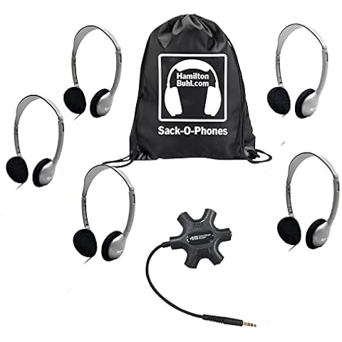 Galaxy™ Econo-Line of Sack-O-Phones with 5 Personal-Sized HA2 Headphones, Starfish Jackbox and Carry Bag Cover