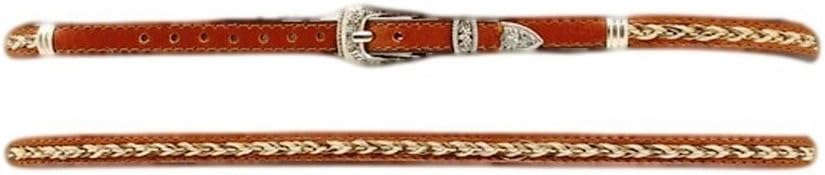 M&F Western Products Braided Horsehair Hatband with Silver Buckle Set, 27" x 3/8"