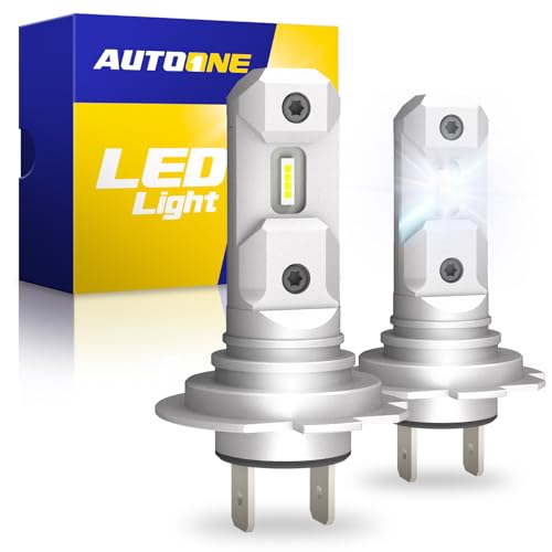 Image of AUTOONE H7 Light Bulb, Super Bright 6500K Cool White, Real Mini 1:1 Halogen Size, No Adapter Needed, Non-polarity Plug and Play, Pack of 2