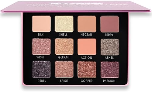 Lamora Pink Eyeshadow Palette - 12 Soft Mauve Rose Shimmer & Matte Shades