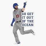 MAGNET Max Muncy Go Get It Out of OCean Magnetic Bumper Sticker 5"