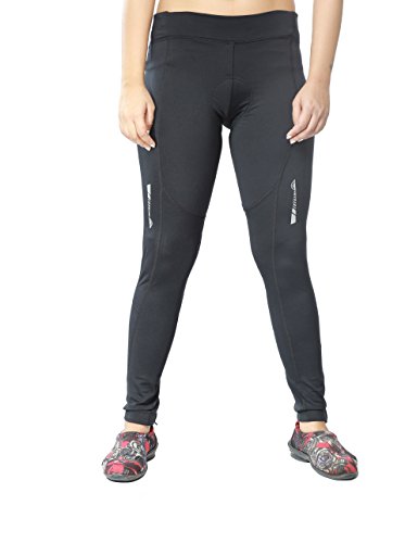 Women's 3D Gel Padded Elite Design Winter Thermal Cycling Tights Long Pants (Black, Medium) #TOP8