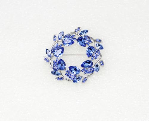 Image of Faship Gorgeous Rhinestone Crystal Floral Wreath Brooch Pin