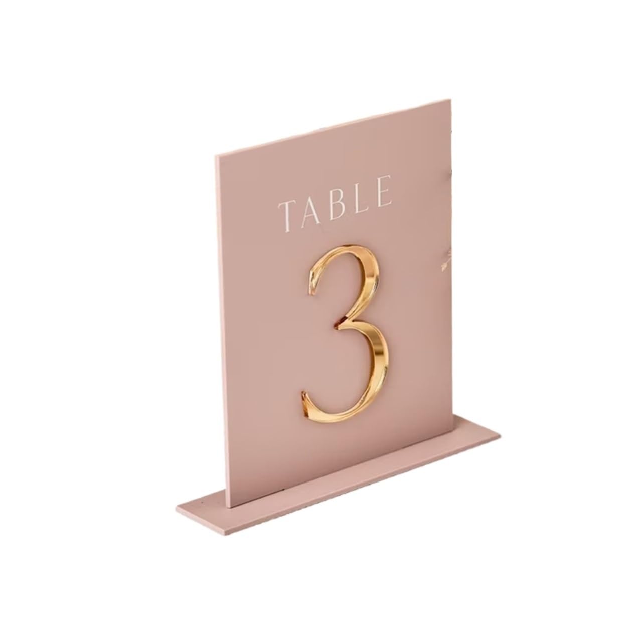 WSQHAO 10PCS Rectangle Table Numbers,WeddingTable ,Pink ,Personalised Decorations for Restaurant