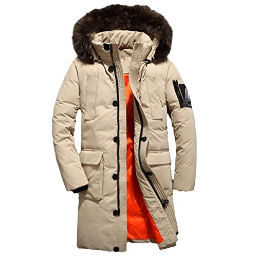 Doudoune d'hiver chaude XXXXXL grand manteau épais contre le froid beige