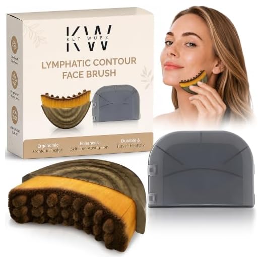 Lymphatic Contour Face Brush, Facial Brush for Lymphatic Drainage, Dry Lymphatic Massage Brush, Face Sculpting Brush, Contour Face Brush, Detox & Lift, Face Depuffer, Facial Tool