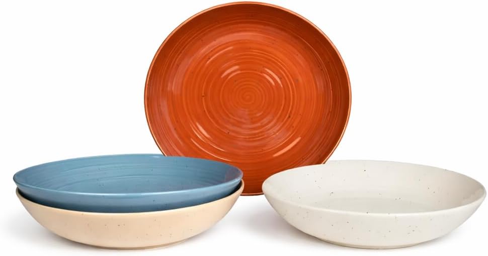 Sango Siterra Painters' Palette Stoneware Dinner Bowls, Assorted Colors (Set of 4)