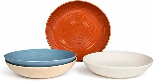 Miniatura 15 de Siterra Artist's Blend - Juego de tazas de cerámica de colores surtidos de 17 onzas (servicio para 4) Aqua Blend,Mezcla rústica,Azul