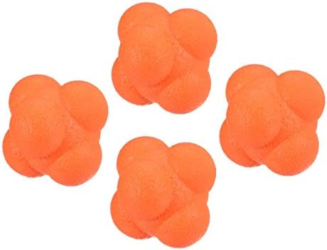 PATIKIL Bounce Reaction Balls, 4 Pack Coordination Ball Agility & Speed Reflex Training Game Sports Ball TPR High Difficulty for Baseball Soccer Softball Basketball, Orange