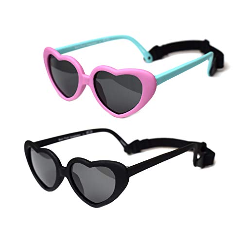 BIB-ON Sweetheart 2 Pack - Infant, Baby, Toddler's First Sunglasses for Ages 0-3 Years