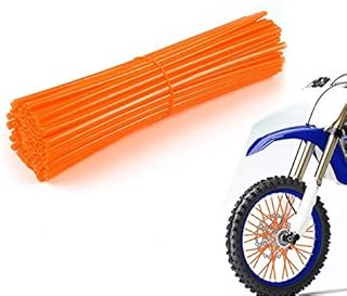 Capas de raio, 72 peças de capas de raio de roda laranja elegante kit de envoltórios de acabamento de tubulação de decoração protetor de proteção casacos para universal motocross e motocicleta