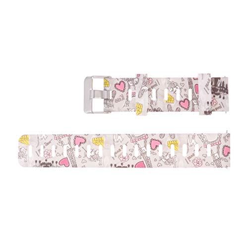 NICERIO Compatible para Correa de Reloj amazfit bip Correa de Reloj de Silicona Pintada Personalizada reemplazo de Correa de Reloj Delicado Compatible para amazfit bip (patrón de Torre de Hierro) Cover