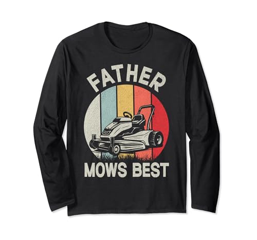 Father Mows Best Lawn Mowing Mower Gardening Landscaping Manga Larga