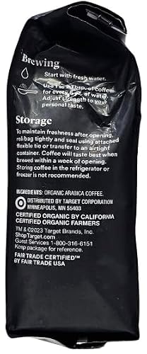 Good & Gather Signature Fair Trade Organic Espresso Blend Ground Coffee 12oz (Pack of 2) and Tesadorz Reusable Bag Bundle