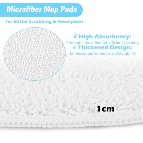 6 Stück Ersatzmopps & Mikrofaser Tücher Set für Polti Vaporetto, Waschbar, Wiederverwendbar Mop Sockettes für Dampfreiniger PAEU0332, SV400, SV440, Smart 100, Reinigungspads für Vaporforce Bürste