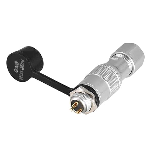 2 Pack of Waterproof Connector Aviation Plug YC8-2 3 4 5 6 7-Pin Push-Pull Quick Connect Hole 8mm (Waterproof 3 Pin)